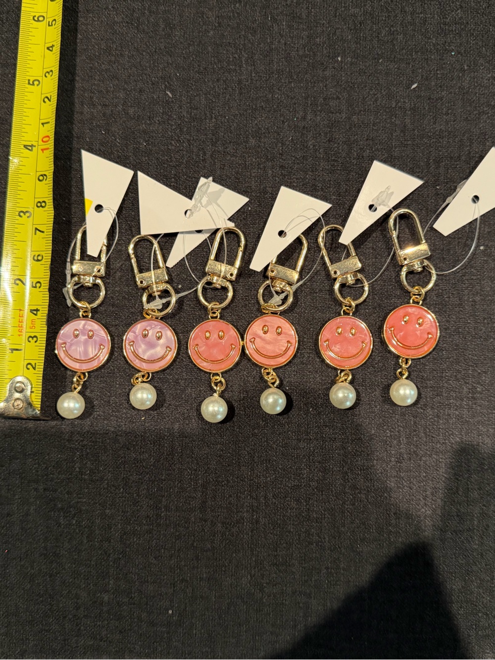 6 Smiley Face Bag Charms
